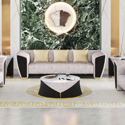 Moderne Sofagarnitur 3+2+1 Sitzer Luxus Couchen Sessel Wohnzimmer Möbel