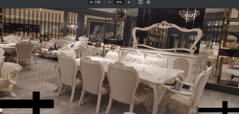 Esszimmer Esstisch Stuhl Anrichte Spiegel Tisch Gruppe Holz Luxus Set 11tlg.