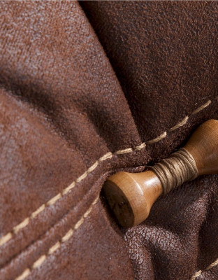 Weicher Ohrensessel Couch Sessel Einsitzer Möbel Sofa Wildleder Optik Schwarz