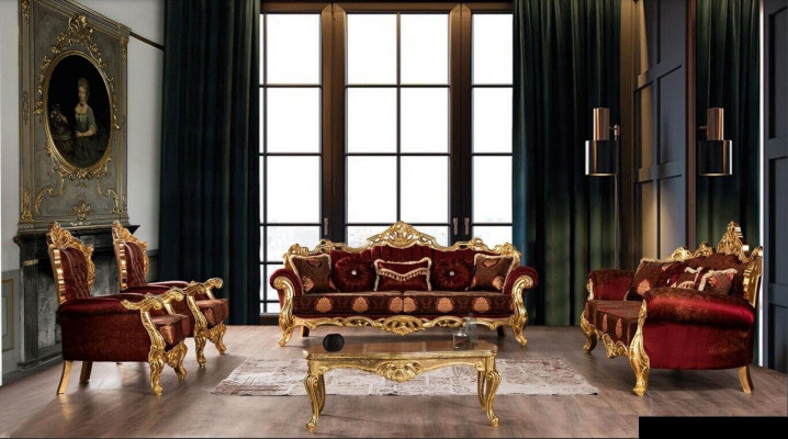 Sofagarnitur 3+3+1+1 Sitzer Couchtisch Garnitur Sofas Sessel Luxus Set 5tlg