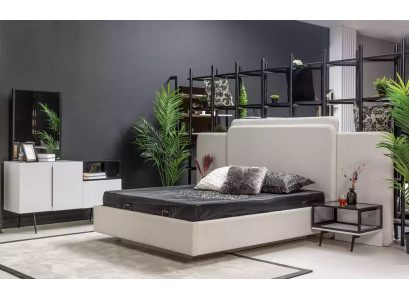 Schlafzimmer Bett 2x Nachttische Luxus Kommode Set Design Möbel 5tlg