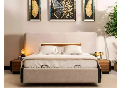 Bett Möbel Design Betten Doppelbett Luxus Schlafzimmer Textil Holz Neu