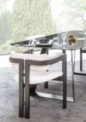 Esszimmerstuhl Stuhl Lehnstuhl Design Esstisch Sitz Holz Luxus Weiß