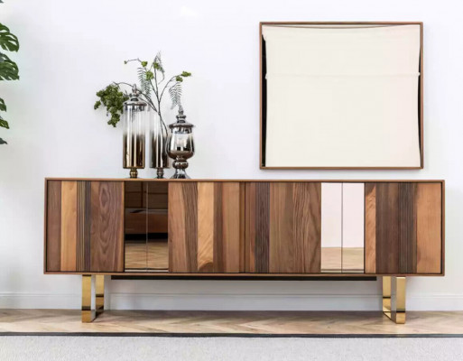 Komplett Set Esstisch 4x Stühle Esszimmer Set Ess Gruppe Sideboard 7tlg