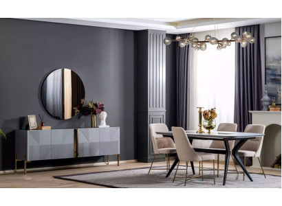 Esszimmer Holz Essgruppe Set Gruppe Tisch 4x Stühle Essgarnitur Design 7tlg