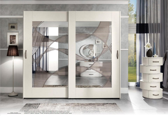 Luxus Kleiderschrank mit Schwebetüren Schlafzimmer Schrank Schränke Holz  Modern