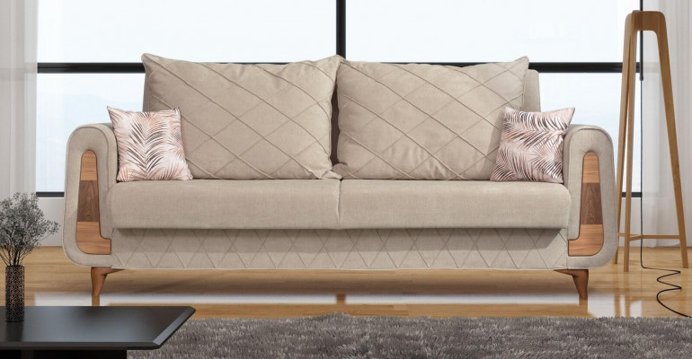 Designer Moderne Luxus Sofa 3 Sitzer Möbel Polster Textil Beige Couchen xxl Neu