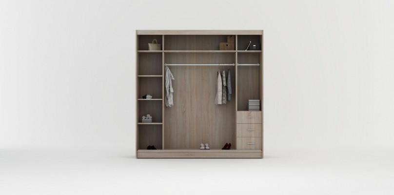 Schrank Holz Garderobe Schlafzimmer Klassischer Modern Stil Kleiderschrank