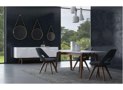 Esszimmergarnitur Luxus Möbel Esstisch Stühle Anrichte Echtholzmöbel