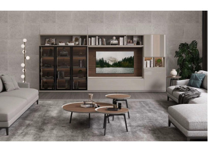 Wohnwand Moderne weiße Wohnzimmermöbel Luxuriöse Holzmöbel Einrichtung