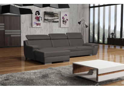 Ecksofa L-Form Möbel Stof fPolstermöbel Wohnzimmer Moderne Luxus Braun Möbel Neu
