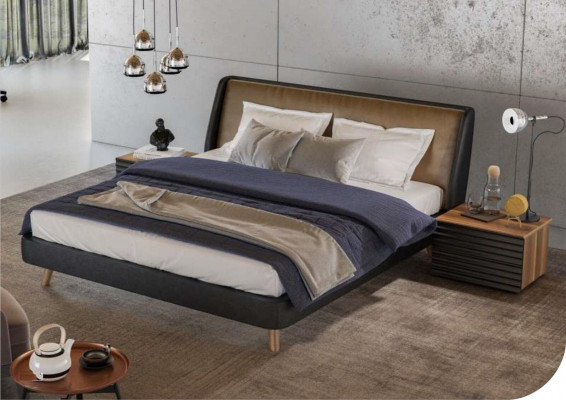 Schlafzimmer Set Bett 2x Nachttisch Komplette Möbel Betten Walnuss Natur