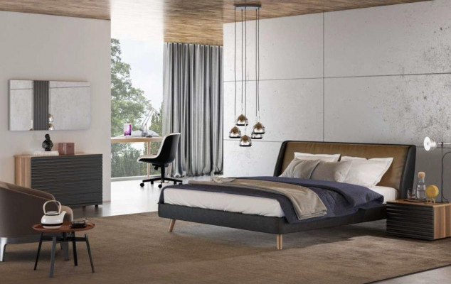 Schlafzimmer Set Bett 2x Nachttisch Komplette Möbel Betten Walnuss Natur