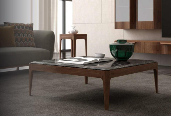 Loungetisch Toros Schwarzer Marmor Couchtisch Kaffeetischen Moderner Stil