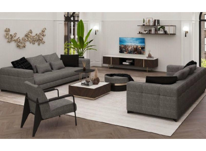 Grauer Sitzsessel Edelstahlfüße Moderne Wohnzimmermöbel Sitzsessel Sofa Couch
