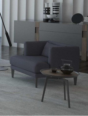 Grauer Einsitzer Luxus Designer Sessel Ruhesessel Ohrensessel Modern