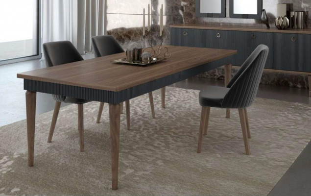 Grauer Moderner Luxus Stuhl Stühle Einsitzer Holzmöbel Küchenstühle