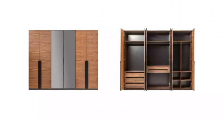 Bett+2x Nachttische 5tlg. Schlafzimmer Set Designer Luxus Schlafzimmer