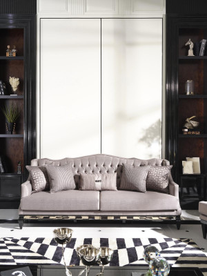 Sofagarnitur Sofa 3 Couchtische Stoffsofa Grau Set 5tlg Dreisitzer