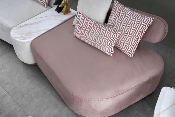 Sofagarnitur Große Sofa Polstersofa Stoffsofa Rosa Dreisitzer Set 4tlg