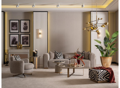 Sofagarnitur Viersitzer Sessel Stoffsofa Couchtische Grau Set 6tlg