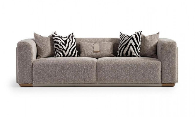 Sofagarnitur Viersitzer Sessel Stoffsofa Couchtische Grau Set 6tlg