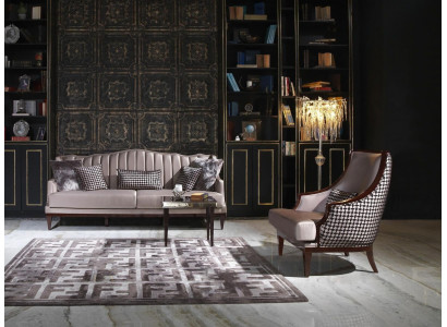 Sofagarnitur Viersitzer Sessel Stoffsofa Grau Polster 4 Sitzer Set