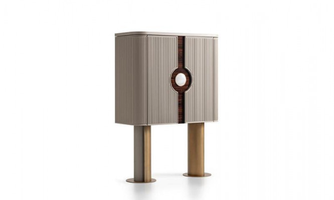 Sessel Gruppe Wohnzimmer Barschrank Modern Ohrensessel Beige Schrank