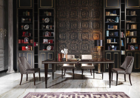 Essecke Esszimmer Essgruppe Luxus Esstisch Stühle Schwarz Holz 7tlg