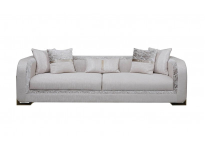 Dreisitzer Sofa 3 Sitzer Grau Polstersofa Stoffsofa Moderne Sofas
