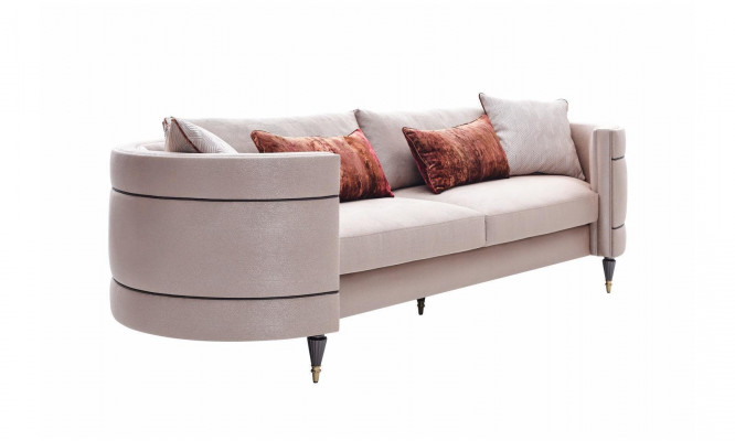 Stoffsofa Viersitzer Sofa 4 Sitzer Polstersofa Grau Modern Design