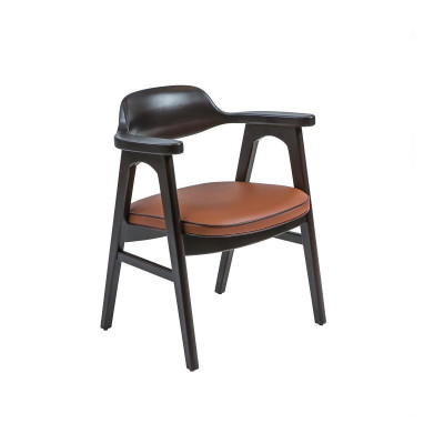 Esszimmer Stuhl mit Armlehnen Schwarz Holzstuhl Neu Möbel Design Sitz