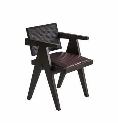 Holz stuhl Design Braun Armlehnstuhl Esszimmer Möbel Sitz Einrichtung Neu