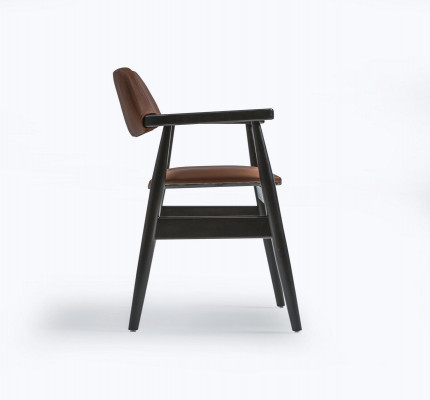 Design Armlehnstuhl Esszimmer Schwarz Möbel Holzstuhl Neu Sitz