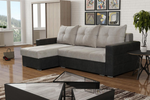 Luxus Ecke Couch L-Form Edel Modern Sofas Italien Möbel Textil Beige Stoff Neu