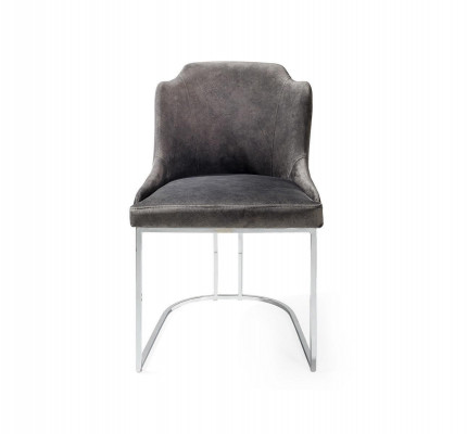 Modern Stuhl Grau Luxus Designer Möbel Esszimmerstuhl Einrichtung Polsterstuhl