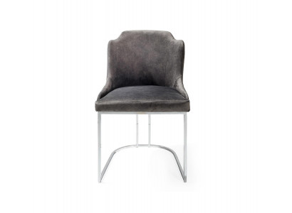 Modern Stuhl Grau Luxus Designer Möbel Esszimmerstuhl Einrichtung Polsterstuhl