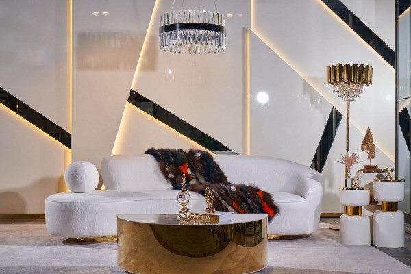 Moderne Sofagarnitur Weißer Dreisitzer Luxus Sessel Edler Couchtisch