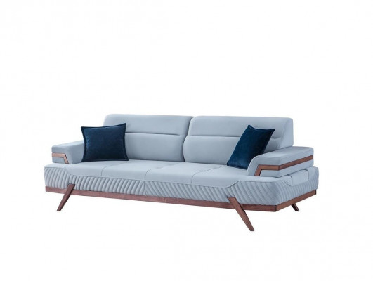 Modernes Sofas Designer Blauer 3-Sitzer Polstersofas Ledercouchen Neu
