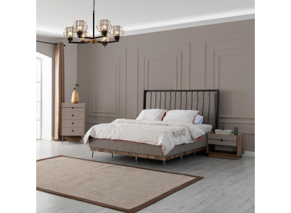 Graues Schlafzimmer Bett Designer Holzgestell Edle Textilbetten Betten