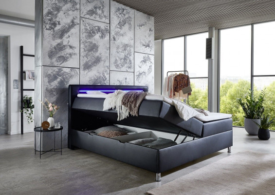 Boxspringbett Doppelbett Polstermöbel Kunstleder Designer Doppel Luxus Design