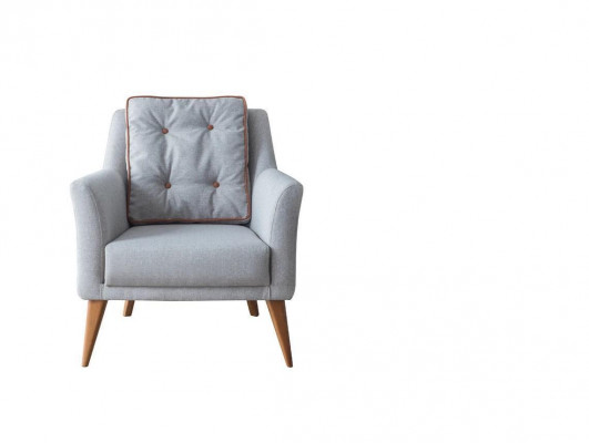 Hellblauer Wohnzimmer Einsitzer Designer Polstersessel Relax Sessel Möbel