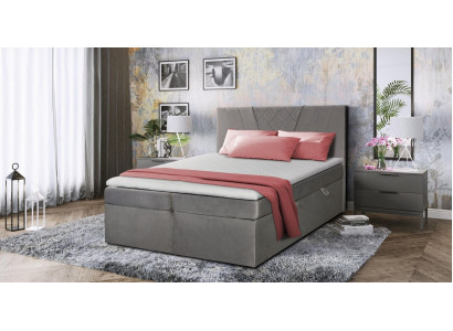 Doppelbett Polster Bett Grau 180x200 Betten Luxus Design Möbel Schlafzimmer Neu