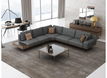  Grau Sofa L FormWohnzimmer Set 2tlg Couchtisch Ecksofa Luxus Polstermöbel