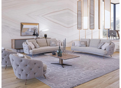 Chesterfield Möbel Sofagarnitur Wohnzimmer Set 5tlg Polstersofas Designer Sessel