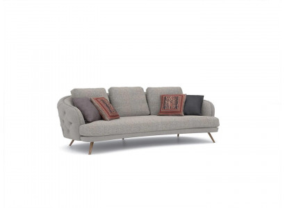 Wohnzimmer Sofa Dreisitzer Chesterfield Grau Polstermöbel Designer Einrichtung