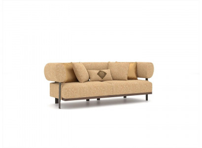  Design Beige Sofa Zweisitzer Couch Luxus Möbel Textil Einrichtung Polstermöbel