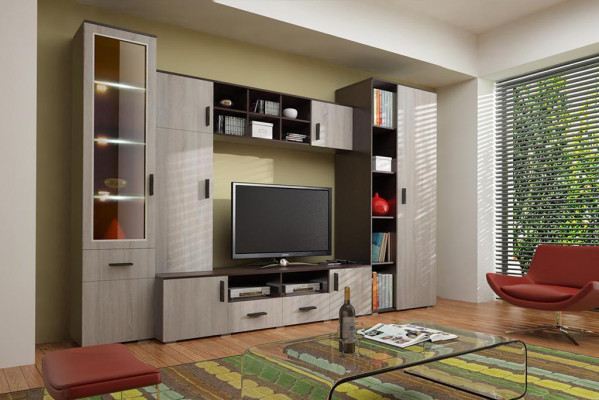 Wohnzimmer Wandregal TV Schrank Wandschränke Regal Holz Wohnzimmer Möbel Neu