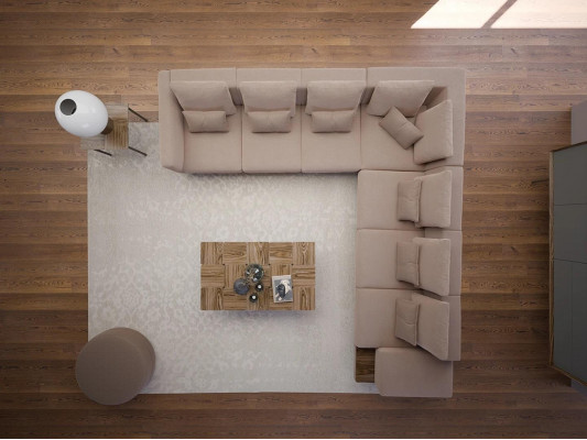 Luxus Designer Komplett Sofa Couch L-Form Einrichtung Holz Couchtisch Neu