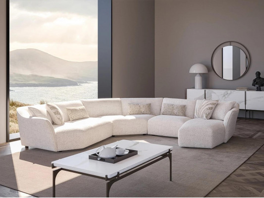 Luxus Wohnzimmer Ecksofa U-Form Set Garnitur Couchtisch Neu Möbel